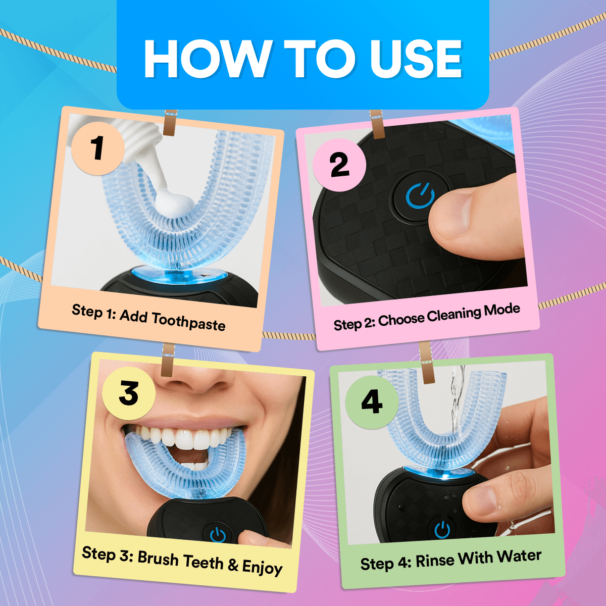 Adults Sonic Electric 360° U-Toothbrush Replacement Head